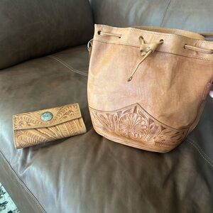 Force 10 Genuine Leather Shoulder Bag and Wallet Set